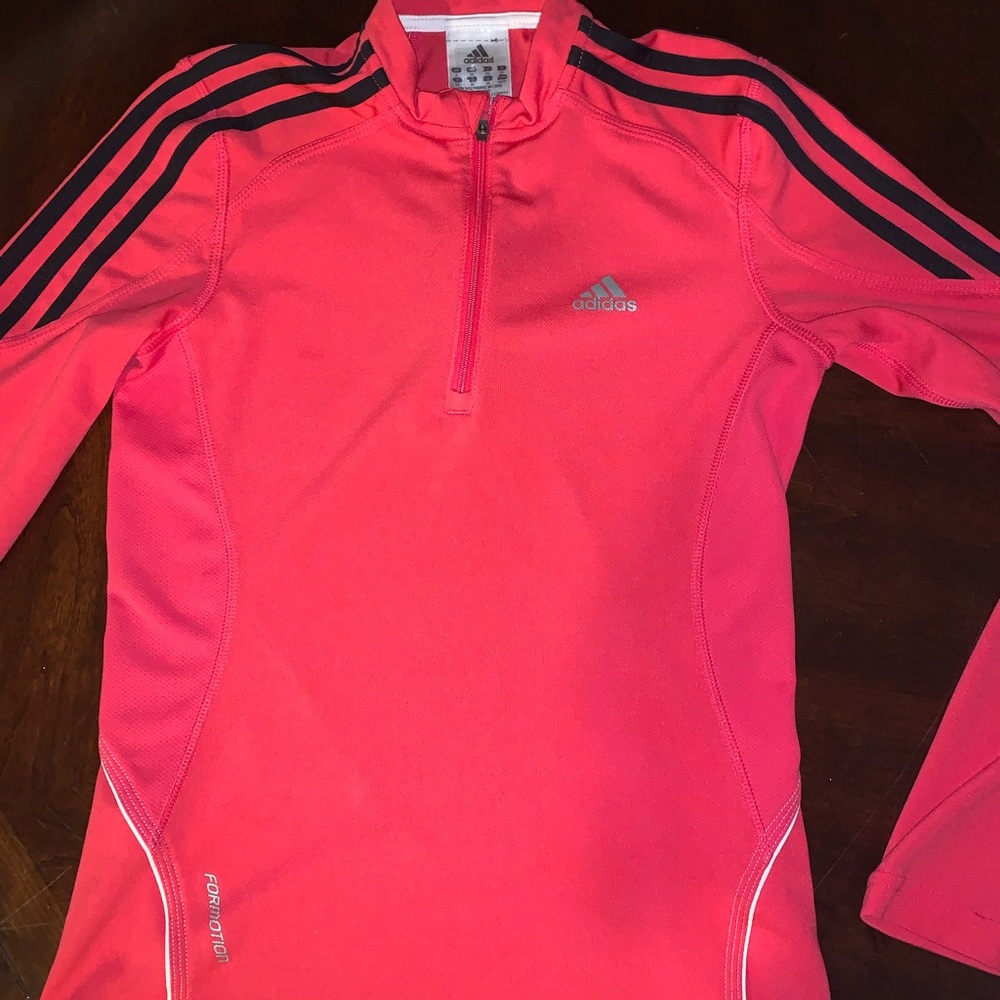 Adidas Bright Pink Zip-Up Sports Top